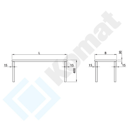 Nadstawka na stół 1800x400 mm KNT-061