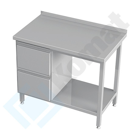 Stół przyścienny z szufladami i półką 1400x700 mm KST-026