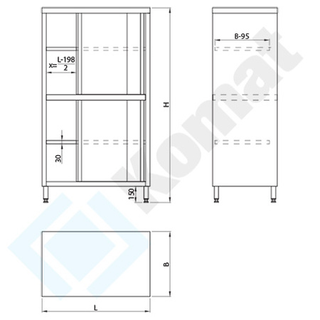 Szafa magazynowa z drzwiami suwanymi 1100x600x1800 mm KDT-206