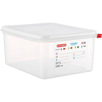 Pojemnik GN 1/2 200 HACCP z pokrywą, polipropylen półprzezroczysty  Stalgast 162205