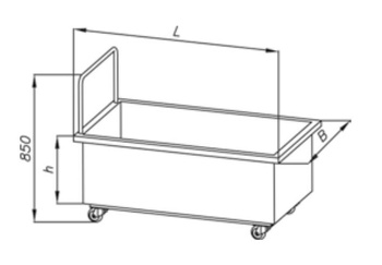 Basen jezdny 2-komorowy EGAZ E2840 800x700x850 mm h=400