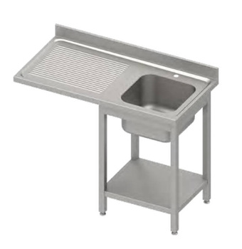 Stół ze zlewem 1-kom.(P) i miejscem na lodówkę lub zmywarkę 1800x700x900 mm skręcany, blat tłoczony,rant puszkowy 100x15x10