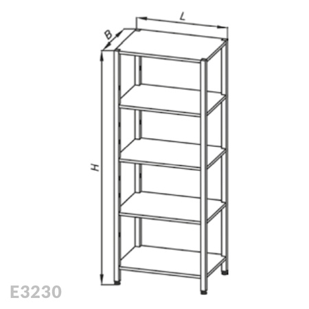 Regał nierdzewny Egaz E3230 900x500x2000 mm