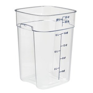 CAMBRO Pojemnik magazynowy z poliwęglanu 28,9 x 28,9 x 40,1 cm, 20,8 l, przezroczysty