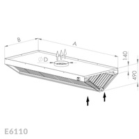 Okap centralny wyciągowy Egaz E6110 1000x1300 mm