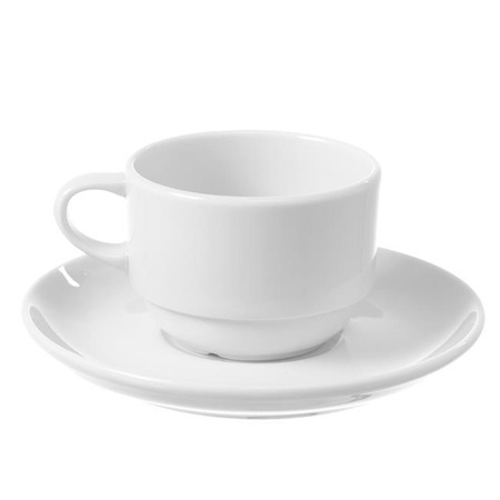 Filiżanka sztaplowana ze spodkiem Bianco 90 ml biała