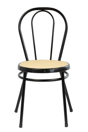 Krzesło kuchenne klasyczne bankietowe Vintage - czarne z plecionką