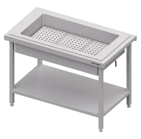 Stanowisko z wanną neutralną izolowaną do ekspozycji w lodzie 3xGN 1/1 1245x750x880 mm