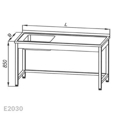 Stół ze zlewem 1-komorowym Egaz E2030 600x700x850 mm