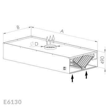 Okap centralny wyciągowy Egaz E6130 4800x1400 mm