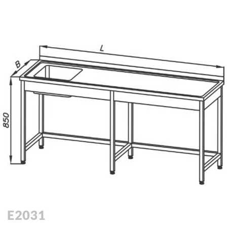 Stół ze zlewem 1-komorowym Egaz E2031 1900x600x850 mm