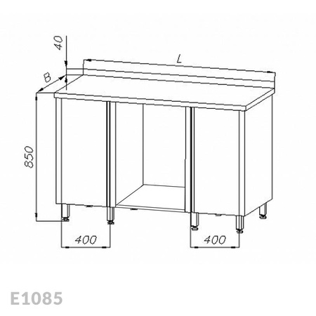 Stół roboczy z 2 szafkami i półką Egaz E1085 2100x700 mm