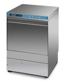 Zmywarka do naczyń stołowych z dwoma dozownikami płynu (myjącego i płuczącego), wyświetlaczem cyfrowym temperatury (zasilanie 400V; moc 6,55 kW)