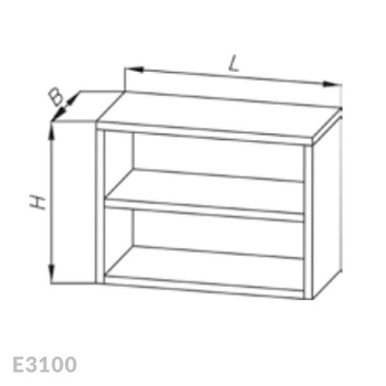 Szafka wisząca z dwiema półkami Egaz E3100 1200x400 mm