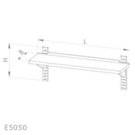 Półka wisząca przestawna pojedyncza Egaz E5050 1500x300 mm