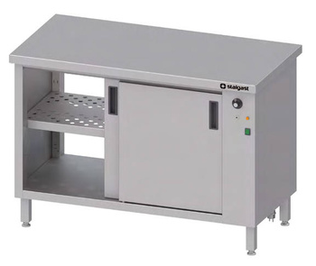 Stół przelotowy, z szafką grzewczą,drzwi suwane 1000x700x850 mm