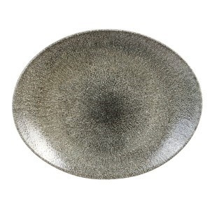 RAKU QUARZ BLACK Połmisek Coupe owalny 317 x 255 mm/12 szt.