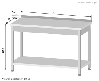 Stół roboczy z półką Egaz E1040 1600x700 mm