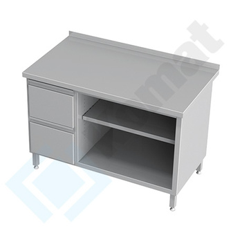 Stół przyścienny z szufladami i szafką otwartą 1200x700 mm KST-027