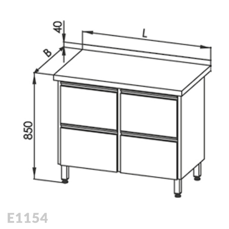 Stół roboczy z 2 blokami 2-ch szuflad Egaz E1154 800x600 mm