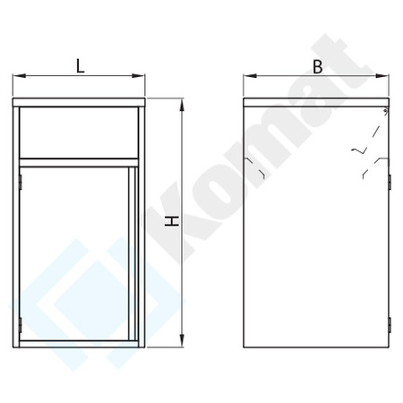 Szafka na pojemnik na odpadki 600x600 mm KKT-458