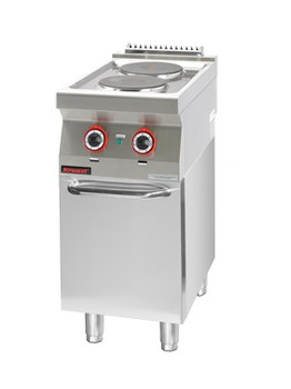 Kuchnia elektryczna KM-700.KE-2.S.D 2 płyty okrągłe 2x2,6kW na podstawie szafkowej zamkniętej