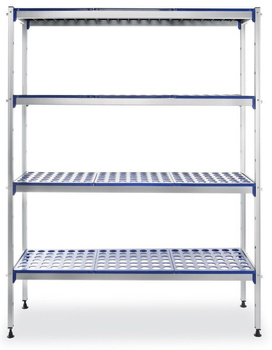 Regał aluminiowy, 4 półki, 128x40,5x168,5 cm, Hendi 812273