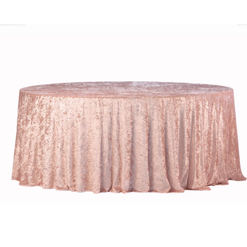 Obrus okrągły aksamitny welurowy Fi340cm Velvet różowy