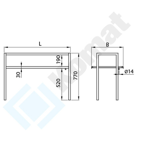 Nadstawka na kosze do zmywarki 600x520 mm KNT-068
