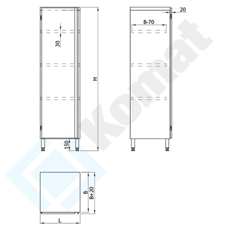 Szafa magazynowa 600x600x2000 mm KDT-202