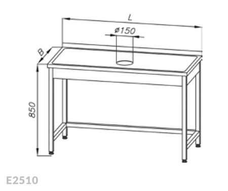 Stół z otworem na odpadki Egaz E2510 1700x600x850 mm