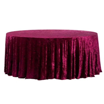 Obrus okrągły aksamitny welurowy Fi340cm Velvet borodowy