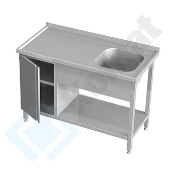Stół ze zlewem szafką i półką 1700x700 mm KST-106