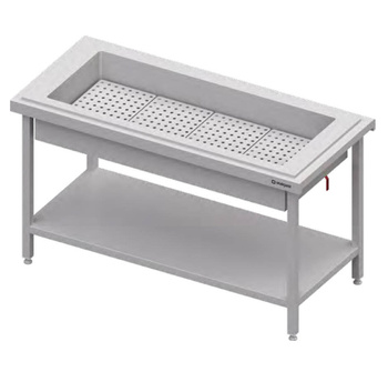 Stanowisko z wanną neutralną izolowaną do ekspozycji w lodzie 4xGN 1/1 1570x750x880 mm