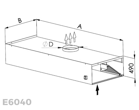Okap przyścienny wyciągowy Egaz E6040 2700x1000 mm