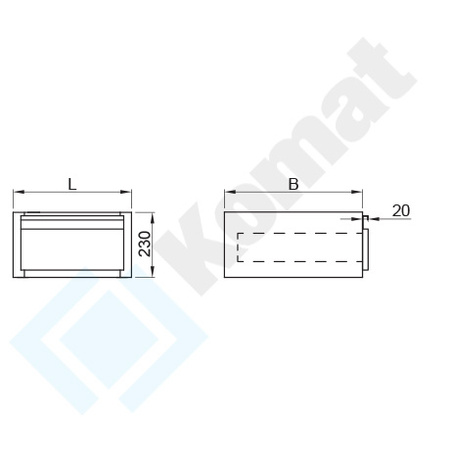 Szuflada podwieszana 420x490x230 mm KST-053