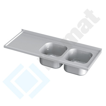 Płyta ze zlewem dwukomorowym 1500x600 mm KST-136