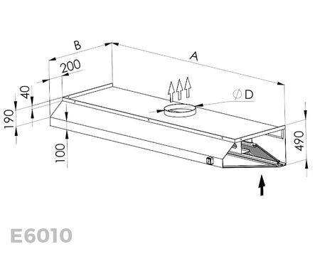 Okap przyścienny wyciągowy Egaz E6010 3500x1000 mm