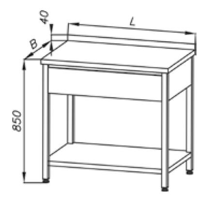 Stół roboczy z szufladą i półką Egaz E1135 700x600 mm