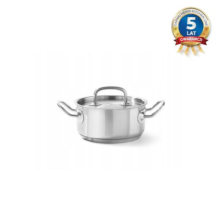 Garnek z pokrywą, poj. 1,5 l, śr. 16 cm, nierdzewny Hendi Kitchen Line 836002