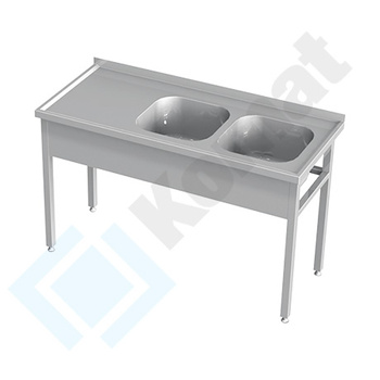 Stół ze zlewem dwukomorowym 1300x700 mm KST-121