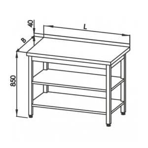 Stół roboczy z dwiema półkami Egaz E1046 1200x600 mm