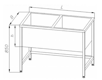 Basen 2-komorowy EGAZ E2820 1300x600x850 mm h=300