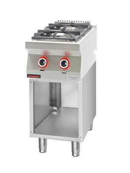 Kuchnia gazowa 2 - palnikowa 700.KG-2.S na podstawie szafkowej otwartej | LINIA 700