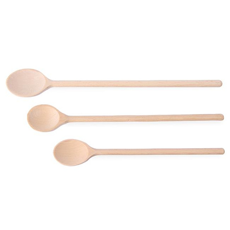Łyżka kuchenna drewniana, zestaw 3 szt. Hendi 525005