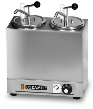 Dozownik do sosów podgrzewany 2x4 l, Lozamet DCE.2.1
