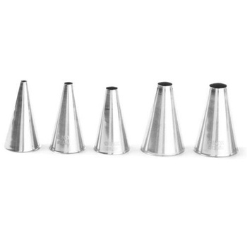 Końcówki dekoracyjne Hendi, okrągłe, nierdzewne - zestaw 5 szt. różne rozmiary 551691