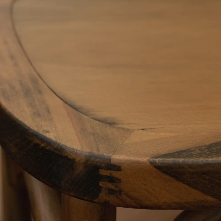 Krzesło rustykalne Boho drewniane - naturalny ciemny