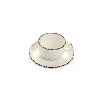 Filiżanka ze spodkiem Opal 90 ml kremowa