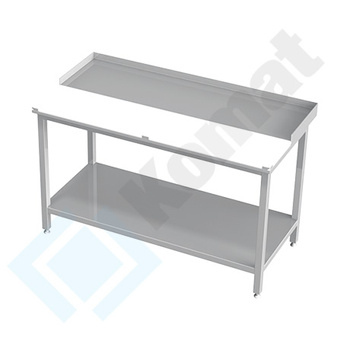 Stół przyścienny z deską z polietylenu i półką 1300x700 mm KST-012